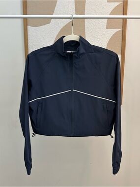Fore-te Navy Zip-Up Track Jacket with White Piping